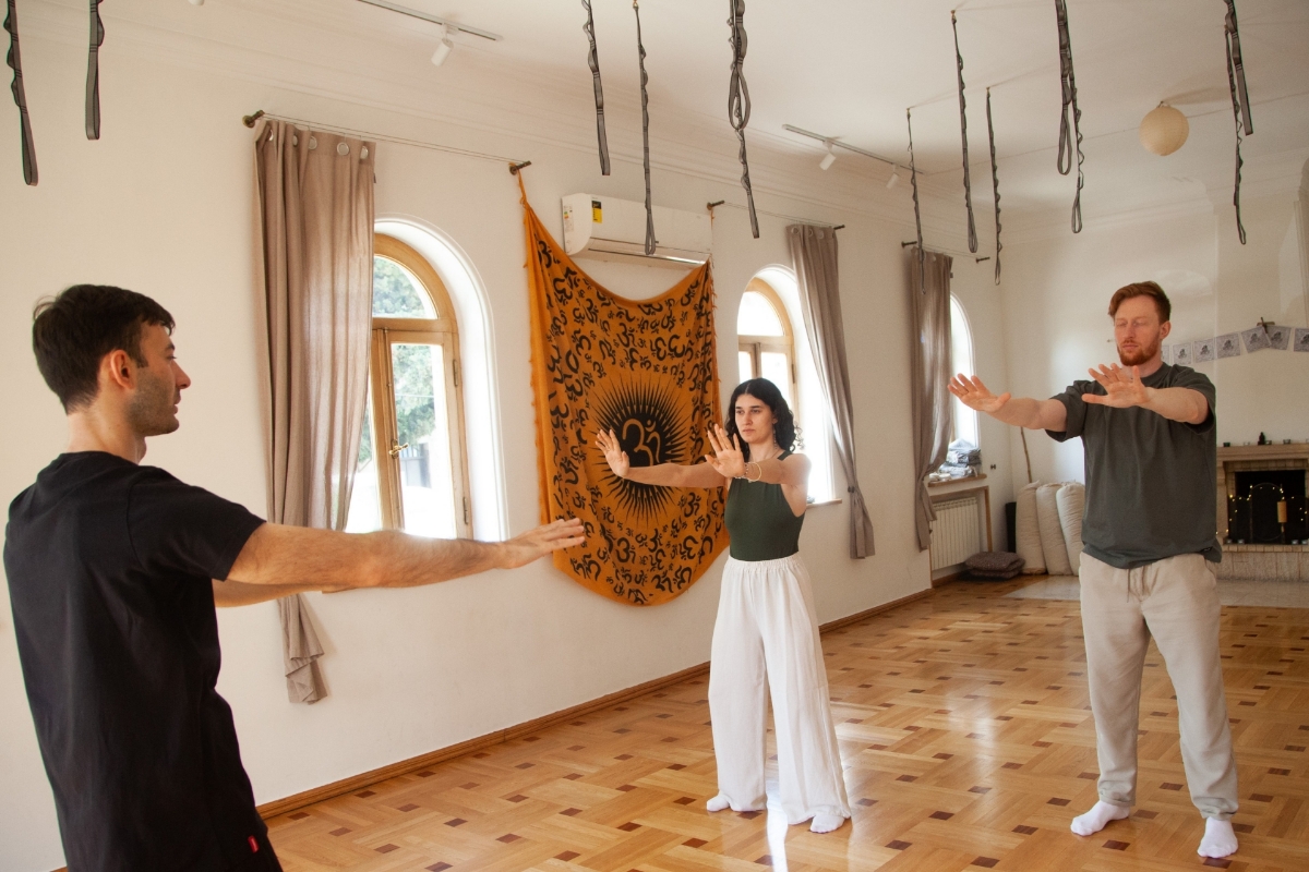 Picture of Taoist yoga 'Qigong' for two